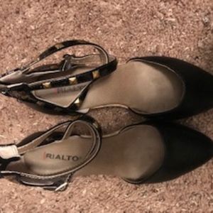 Rialto Studded black wedge